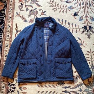 UNTUCKit Blue Quilted Bomber Jacket